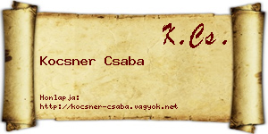 Kocsner Csaba névjegykártya